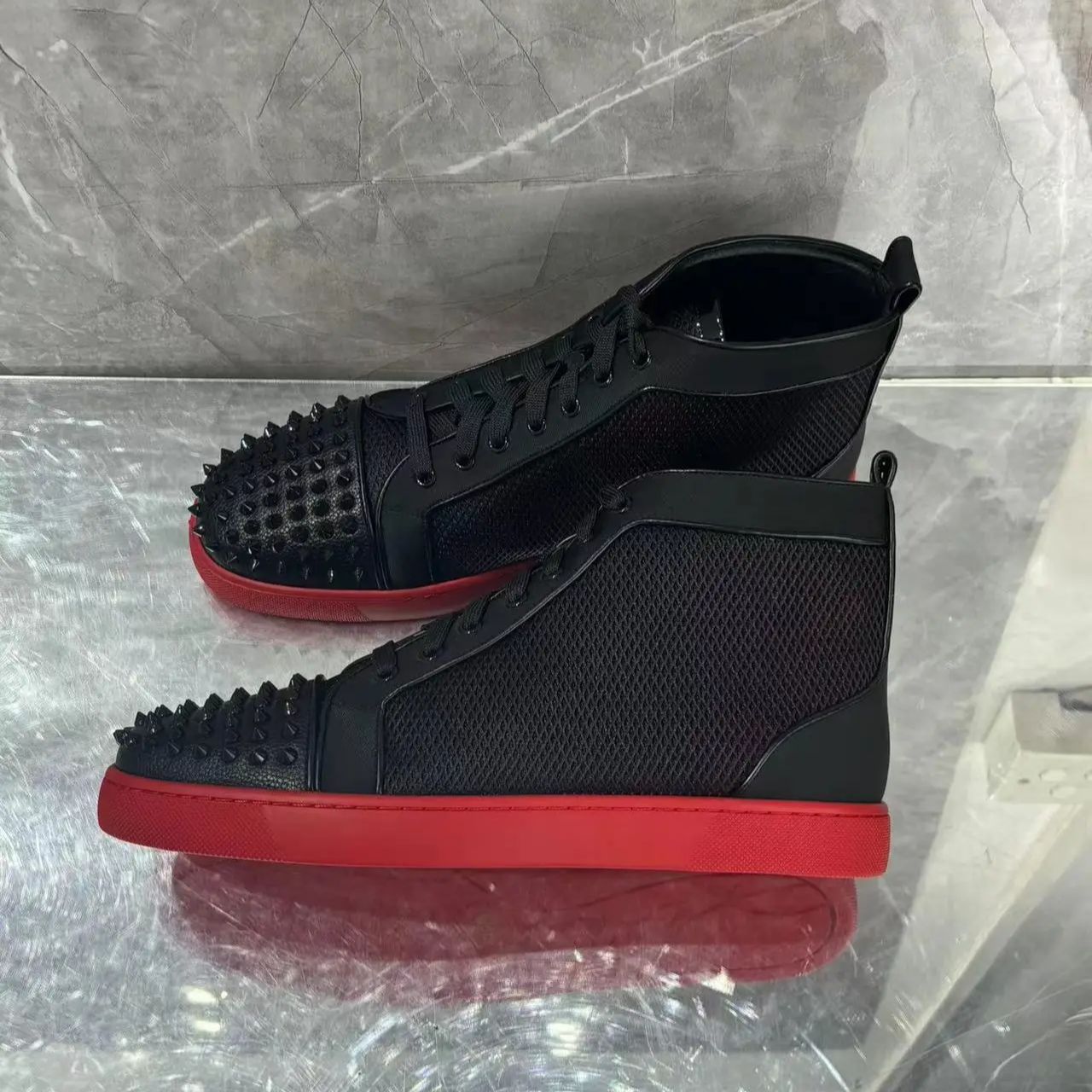 Black Full Rivets Mesh Casual  - Mens Fashion Week ulasan dan harga