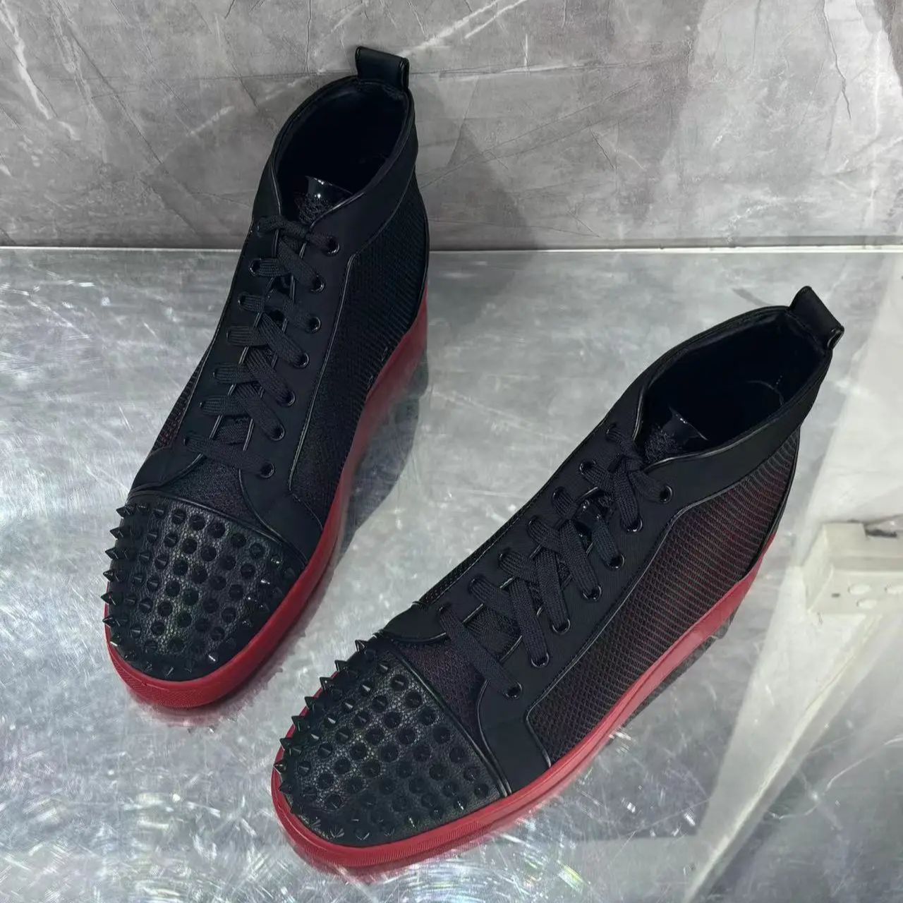 Black Full Rivets Mesh Casual  - Mens Fashion Week ulasan dan harga