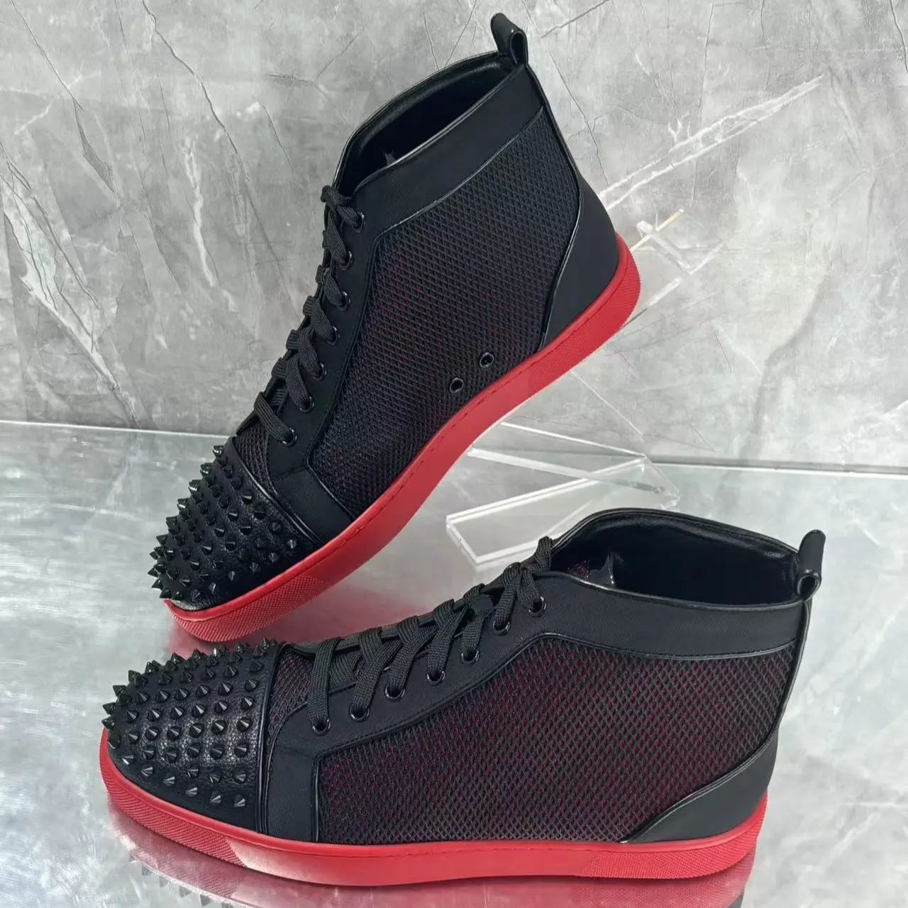 Black Full Rivets Mesh Casual  - Mens Fashion Week ulasan dan harga