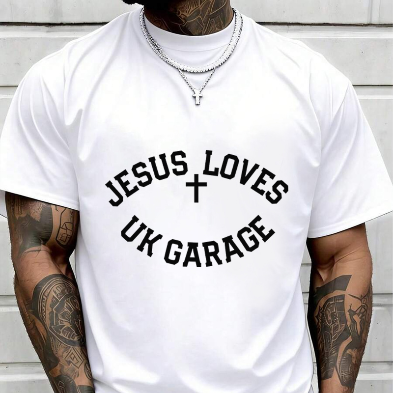 Jesus Loves UK Garage SloganBl - Men'S Fashion Uk 2026 ulasan dan harga