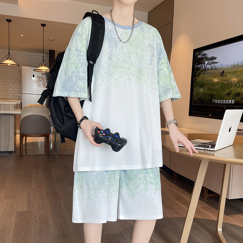 【Top 5-Point Pants】Men's T-Shi - Mens Fashion Suits ulasan dan harga