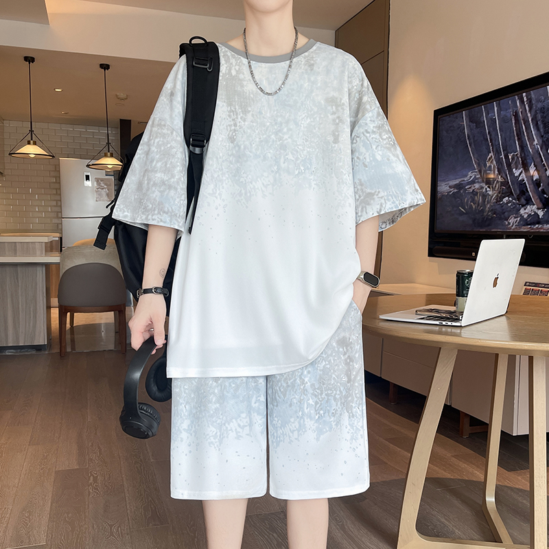 【Top 5-Point Pants】Men's T-Shi - Mens Fashion Suits ulasan dan harga